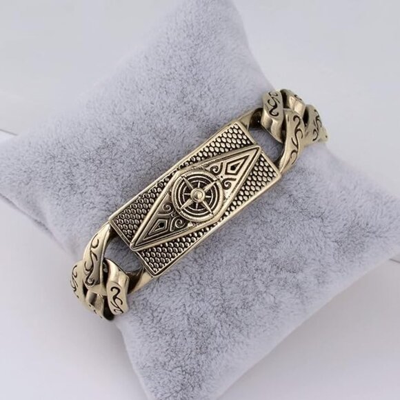 NEW! Men Chain Bracelet Watch Vintage Mayan Style Lind Bracelets Hip Hop Jewelry - Picture 1 of 5